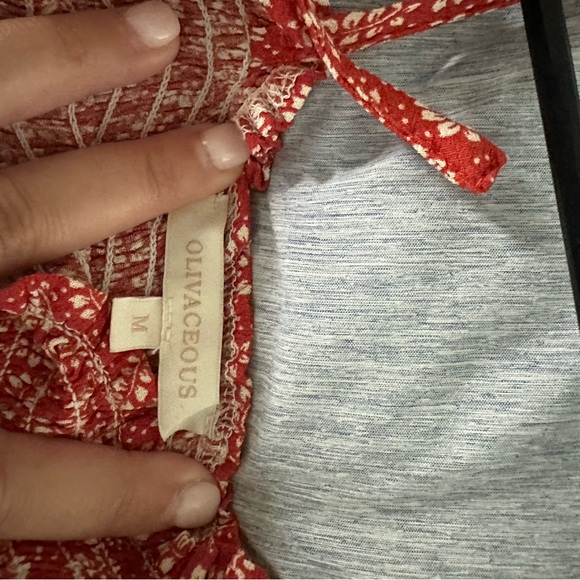 Olivaceous Red and White Romper - Picture 2 of 4